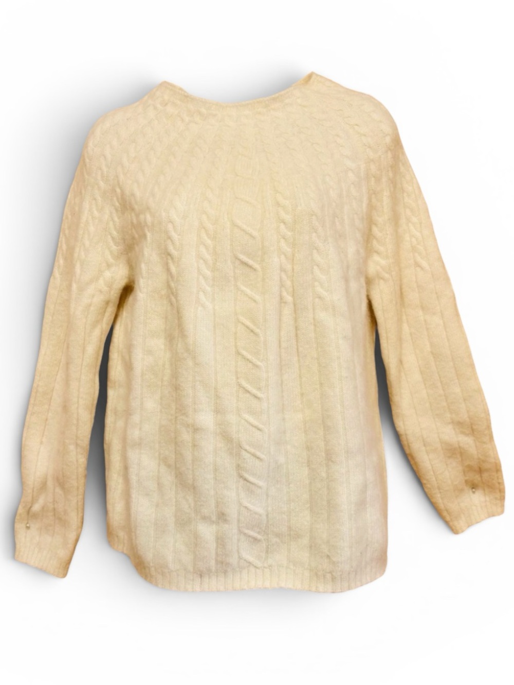 White Stag Gorgeous beige white Soft Angora knit Y2K retro sweater top sz Lg